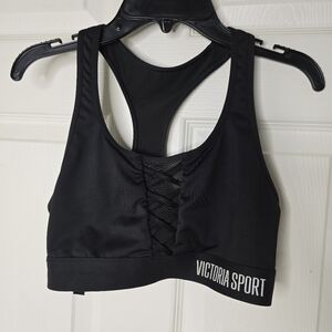 Victoria Sport black The Player Sports Bra‎ no cups racerback womens S